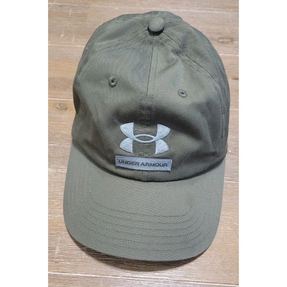 Under Armour Canvas Embroidered Logo Baseball Cap Hat One Size Olive Green